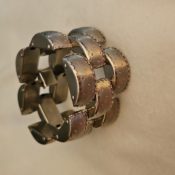 Antique 1920s-1930s Art Deco Machine Age Tech Unisex Bracelet - Picture 2 of 9